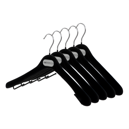 MLS - 16.5" Black Flocked Jacket Hanger