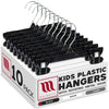 Mainetti 6008, 8" Black Plastic, Pant Skirt Slack Bottom Hangers, with turnable metal hook, sturdy plastic non-slip clips