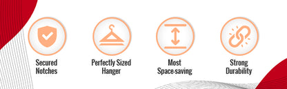 Mainetti 5131, 14" Clear Plastic, Pant Skirt Slack Bottom Hangers, with 360 swivel metal hook, sturdy metal non-slip padded clips