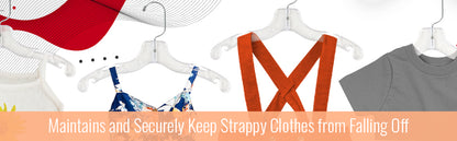 Mainetti 5075, 12" Clear Plastic, Children's Shirt Top Dress Hangers, with 360 swivel metal hook and notches for straps