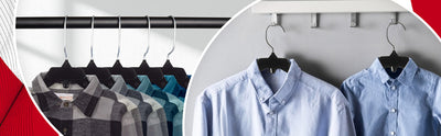 Mainetti 498, 12" Black Plastic, Shirt Top Dress Hangers, with turnable metal hook and notches for straps