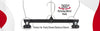 Mainetti 6012, 12" Black Plastic, Pant Skirt Slack Bottom Hangers, with turnable metal hook, sturdy plastic non-slip clips
