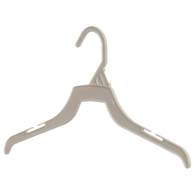 Mainetti 227, 14" White all Plastic, Shirt Top Dress Hangers, with notches for straps