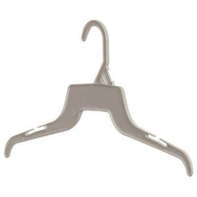 Mainetti 340, 16" White all Plastic, Shirt Top Dress Hangers, with notches for straps