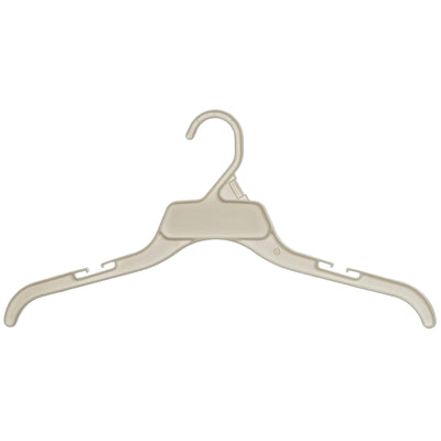 Mainetti 470, 17" White all Plastic, Shirt Top Dress Hangers, with notches for straps