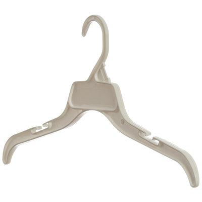 Mainetti 470, 17" White all Plastic, Shirt Top Dress Hangers, with notches for straps