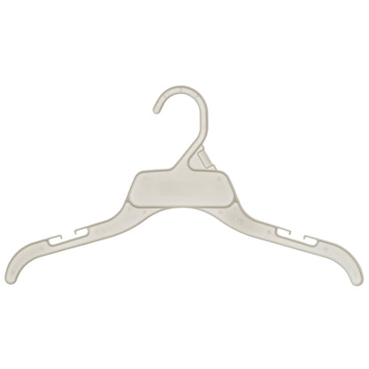 15" White All Plastic Shirt Top Dress Hangers With Notches For Straps (Mainetti 472)