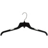 Mainetti 479, 19" Black Plastic, Shirt Top Dress Hangers, with metal hook and notches for straps