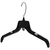 Mainetti 479, 19" Black Plastic, Shirt Top Dress Hangers, with metal hook and notches for straps