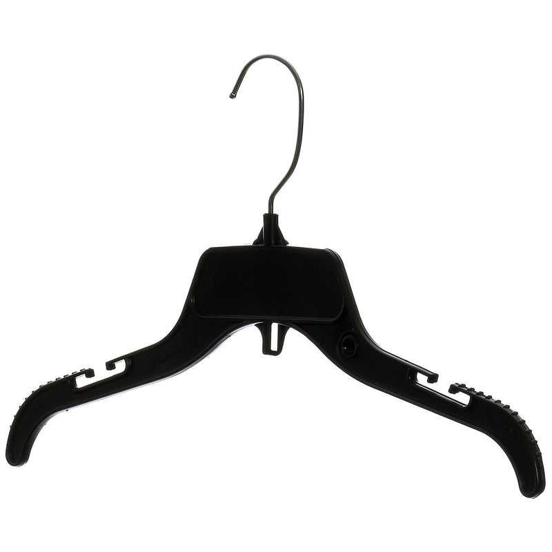 Mainetti 485, 15 Black Plastic, Shirt Top Dress Hangers, with