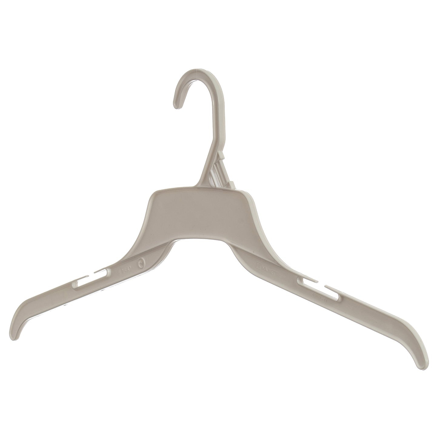 Mainetti 491, 19" Natural all Plastic, Shirt Top Dress Hangers, with notches for straps
