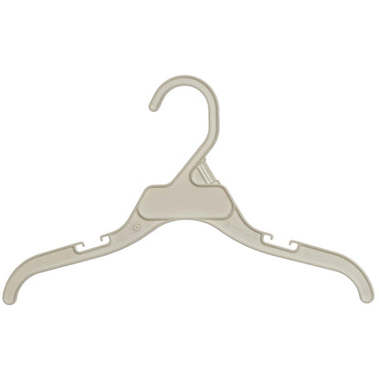 Mainetti 496, 12" White all Plastic, Shirt Top Dress Hangers, with notches for straps