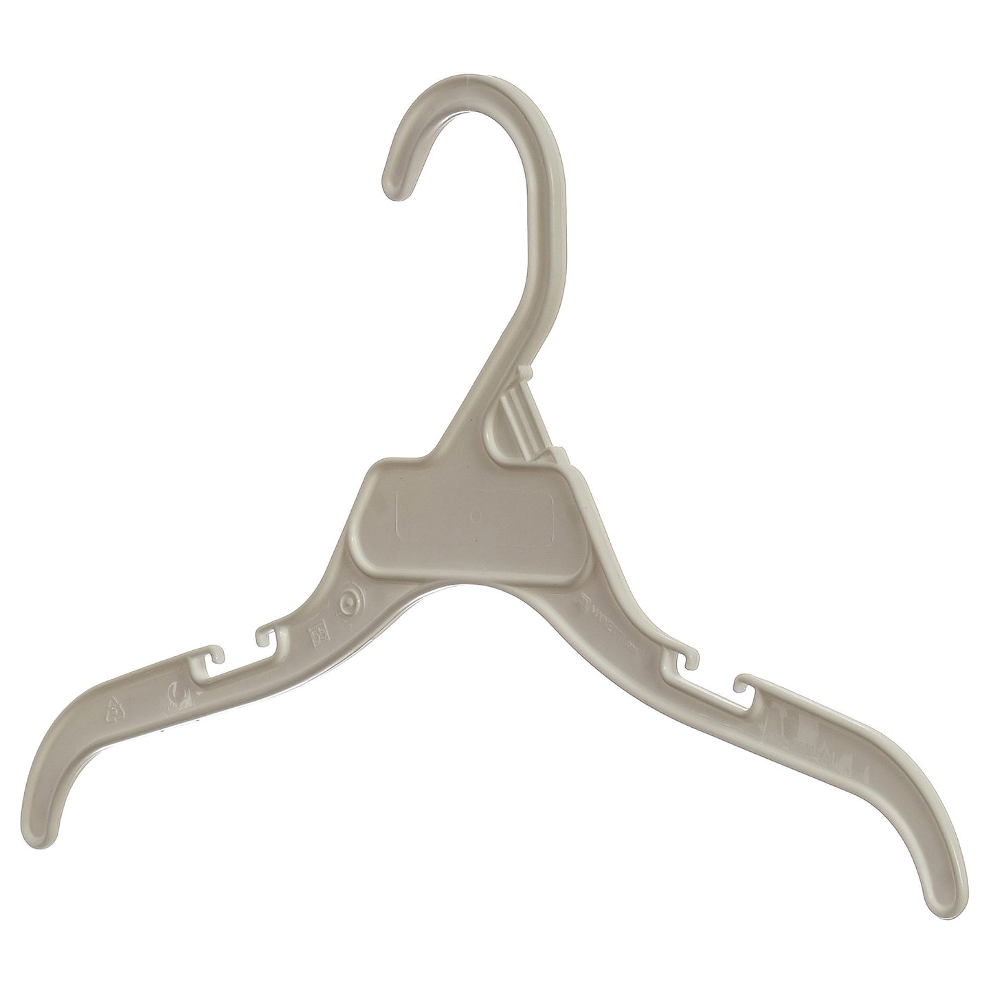 Mainetti 496, 12" White all Plastic, Shirt Top Dress Hangers, with notches for straps