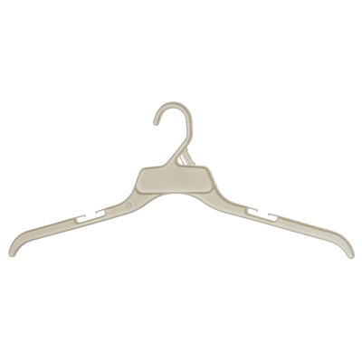 Mainetti 509, 19" White all Plastic, Shirt Top Dress Hangers, with notches for straps