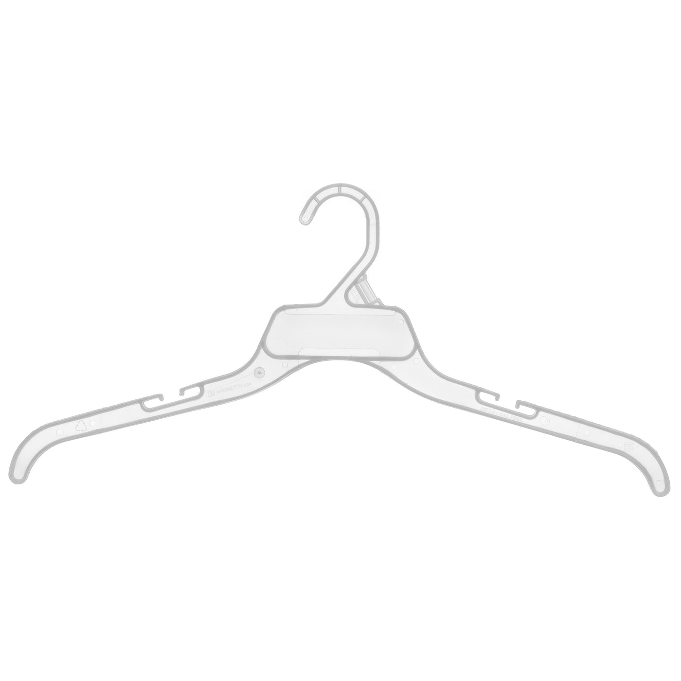 Mainetti 495, 10 White all Plastic, Shirt Top Dress Hangers, with