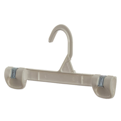 Mainetti 1001, 10" White all Plastic, Pant Skirt Slack Bottom Hangers, with sturdy plastic non-slip clips