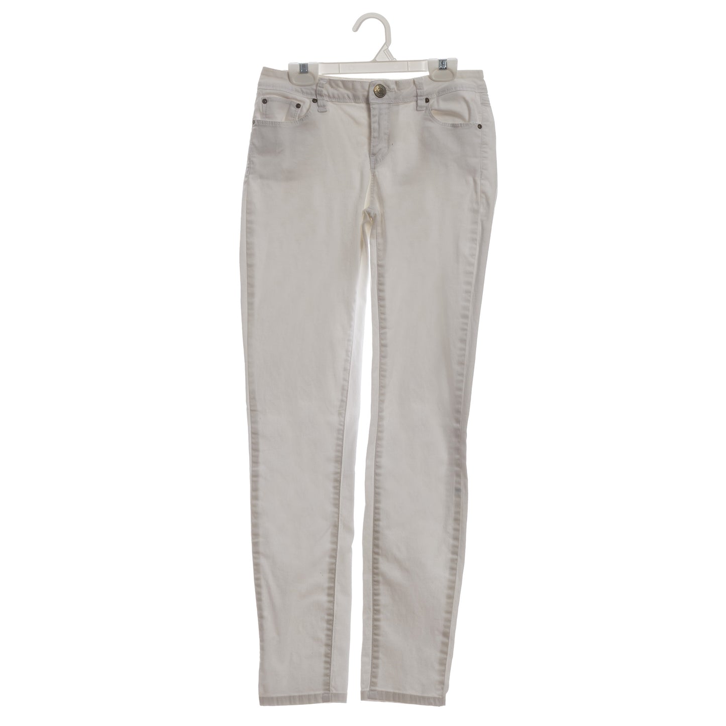 10" White all Plastic, Pant Skirt Slack Bottom Hangers, with sturdy plastic non-slip clips (Mainetti 1001)