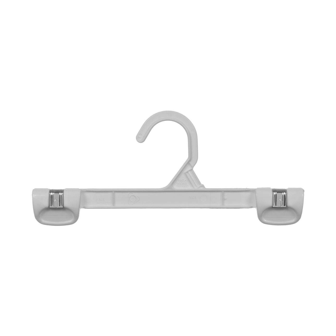 White Plastic Snap Grip Pant/Skirt Hanger - Plastic Hangers