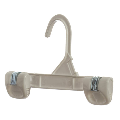 Mainetti 1004, 8" White all Plastic, Pant Skirt Slack Bottom Hangers, with sturdy plastic non-slip clips