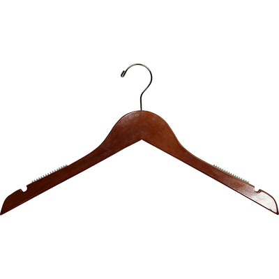 17" Wooden Top Hanger with Non-Slip Rubber