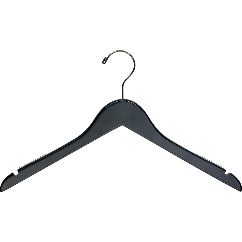 Black 16 Rubberized Non-Slip Metal Clothes Hangers
