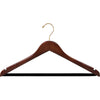 17" Wooden Suit Hanger with Flocked Bar