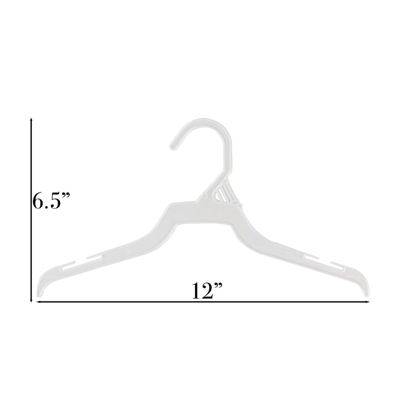 Mainetti 495, 10 White all Plastic, Shirt Top Dress Hangers, with