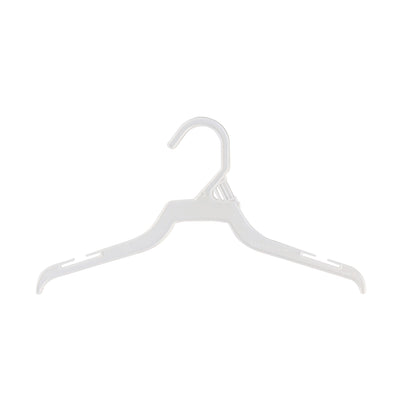 Mainetti 226, 12" White all Plastic, Shirt Top Dress Hangers, with notches for straps