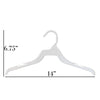 Mainetti 227, 14" White all Plastic, Shirt Top Dress Hangers, with notches for straps