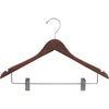 17" Rubber Coated Wooden Suit Hanger with Metal Clips