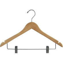 17" Rubber Coated Wooden Suit Hanger with Metal Clips