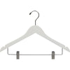 17" Rubber Coated Wooden Suit Hanger with Metal Clips