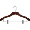 17" Wavy Wooden Suit Hanger with Metal Clips