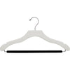 17" Wavy Wooden Suit Hanger with Flocked Bar