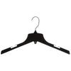 Mainetti 3328, 17" Heavy Duty Black Plastic, Jacket Coat Outerwear Hangers, with standard turnable metal hook