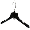 Mainetti 3328, 17" Heavy Duty Black Plastic, Jacket Coat Outerwear Hangers, with standard turnable metal hook