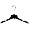 Mainetti 3329, 17" Heavy Duty Black Plastic, Jacket Coat Outerwear Hangers, with long turnable metal hook