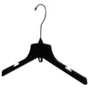 Mainetti 3329, 17" Heavy Duty Black Plastic, Jacket Coat Outerwear Hangers, with long turnable metal hook