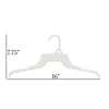 Mainetti 340, 16" White all Plastic, Shirt Top Dress Hangers, with notches for straps