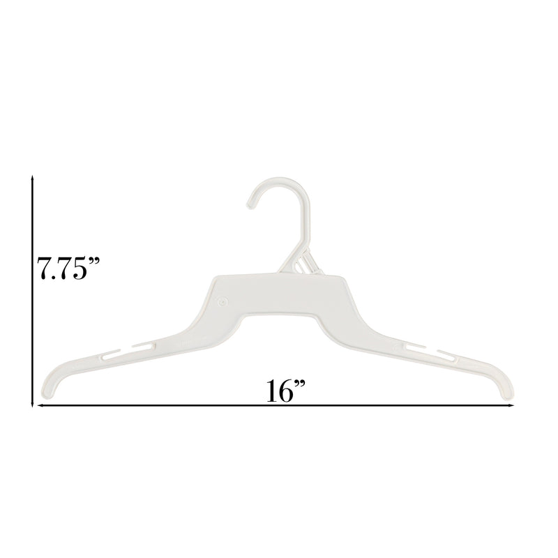 Hubert 17 inch White Heavy Duty Top Hangers