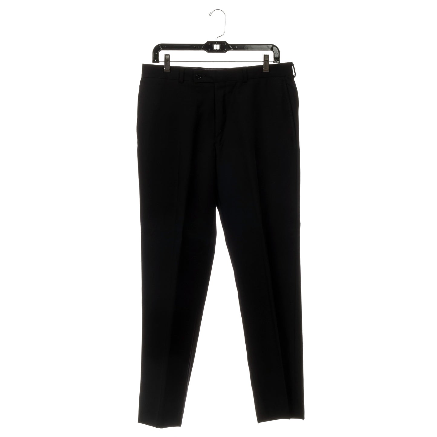 Mainetti 5131, 14" Black Plastic, Pant Skirt Slack Bottom Hangers, with 360 swivel metal hook, sturdy metal non-slip padded clips