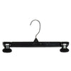 Mainetti 6012, 12" Black Plastic, Pant Skirt Slack Bottom Hangers, with turnable metal hook, sturdy plastic non-slip clips