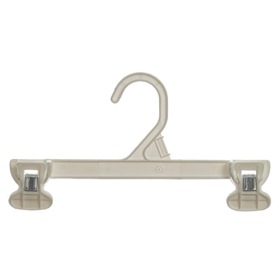 Mainetti 6110, 10" White all Plastic, Pant Skirt Slack Bottom Hangers, with sturdy plastic non-slip clips