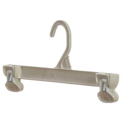 12" White Plastic Pant Skirt Slack Bottom Hangers With Non-Slip Clips (Mainetti 6112)