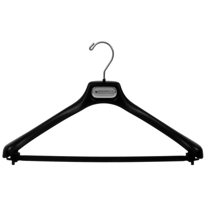 17" Black Plastic Suit Hanger with Flocked Bar (Mainetti AT42)