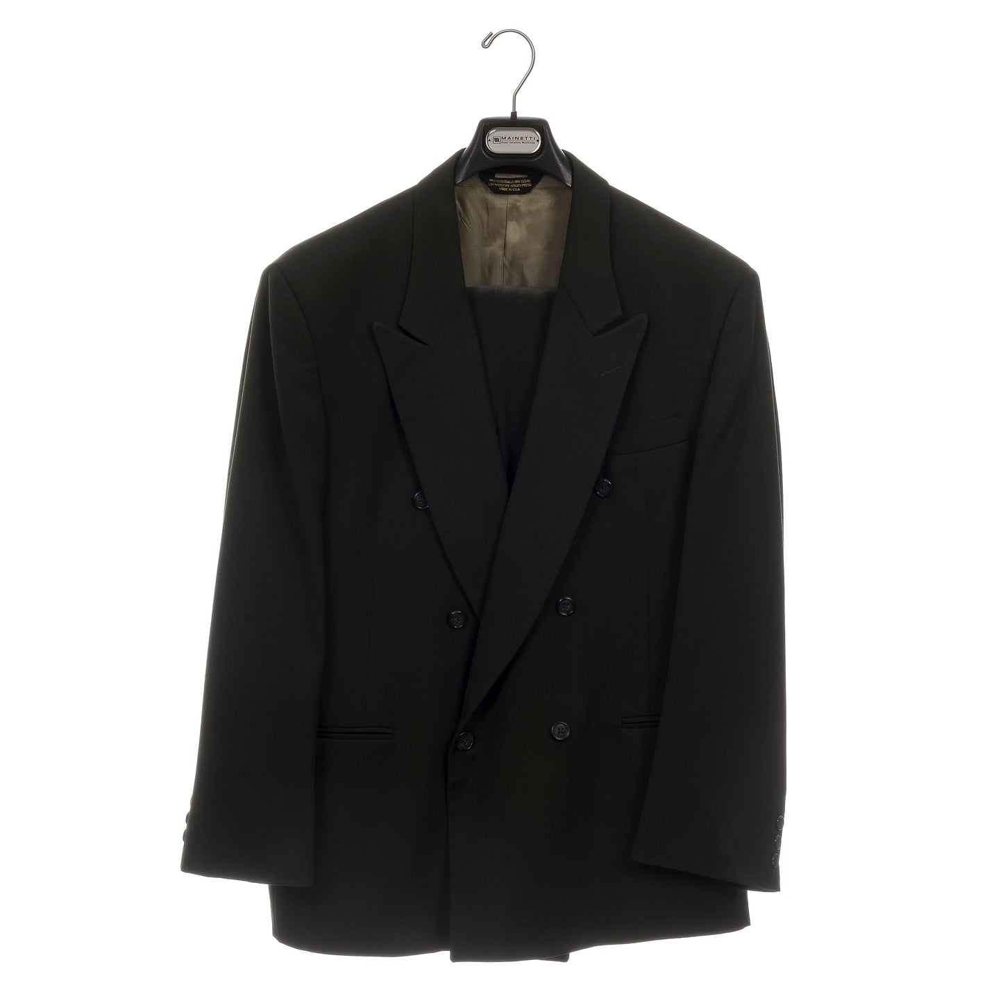 17" Black Plastic Suit Hanger with Flocked Bar (Mainetti AT42)