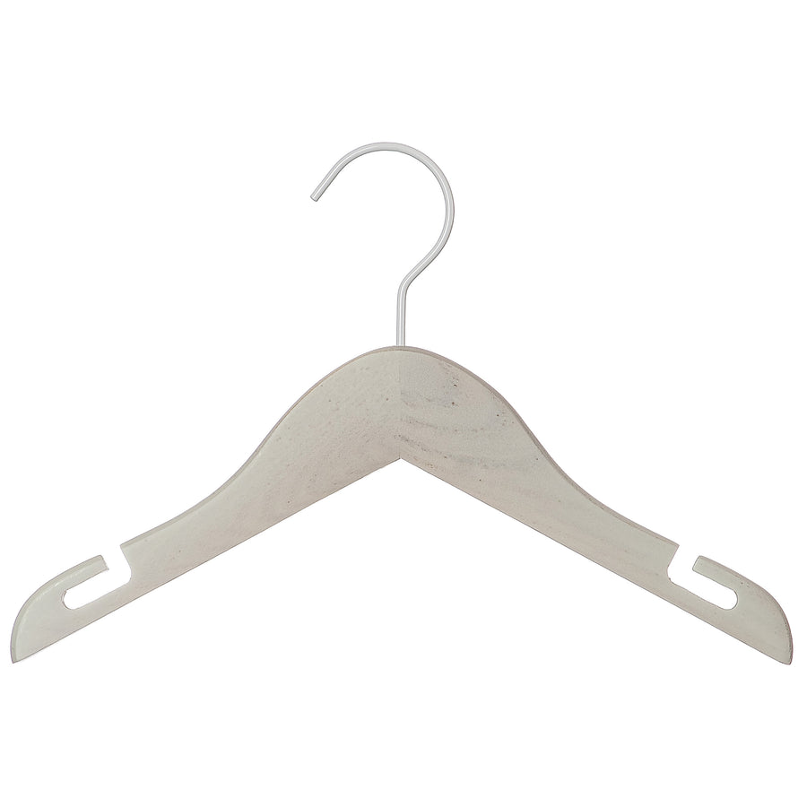 12" White Wooden Shirt Hanger