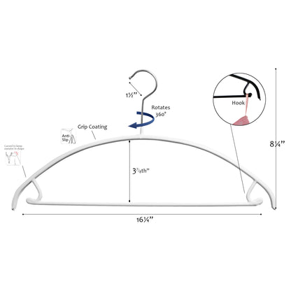 Metal Non-Slip - 16 1/4" Euro Top and Bottom Hanger