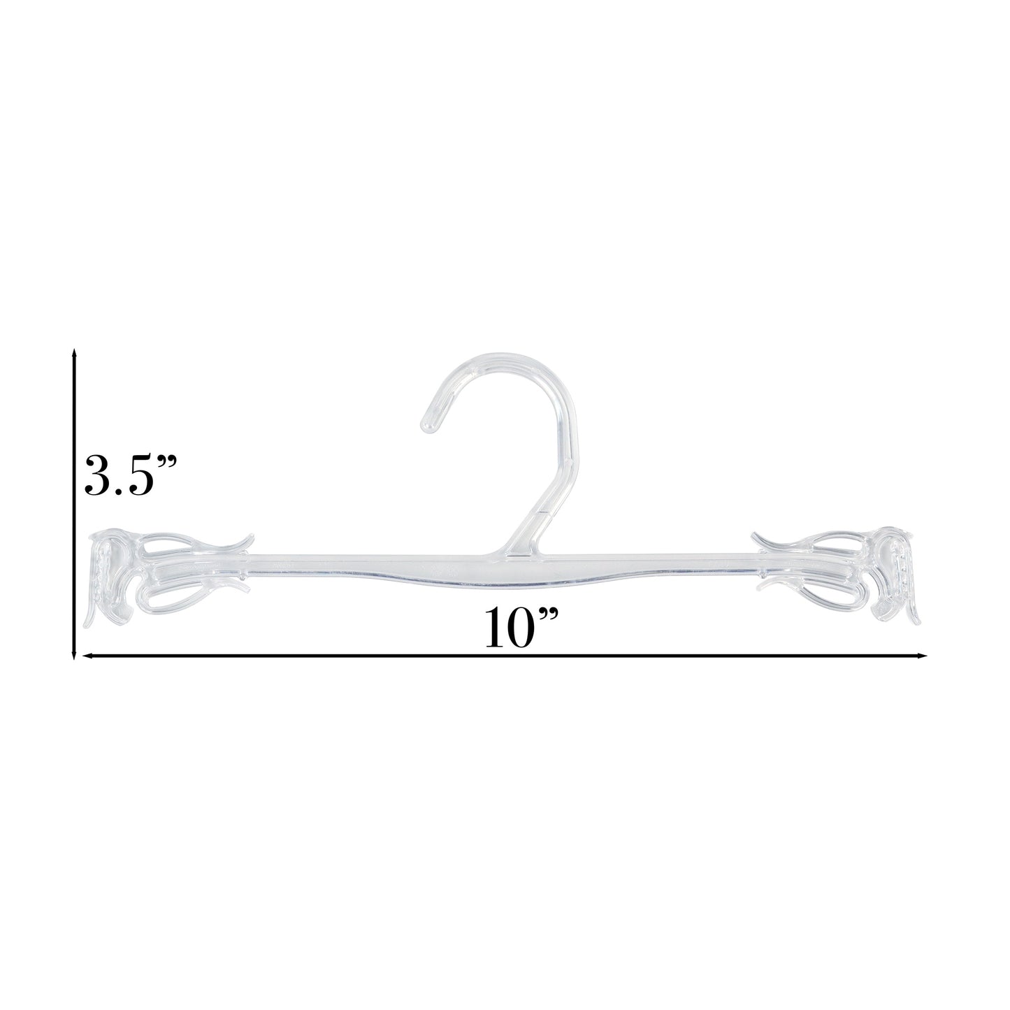 Mainetti GS19, 10" Clear Plastic, Bra Panty Underwear Hangers, sleek new design