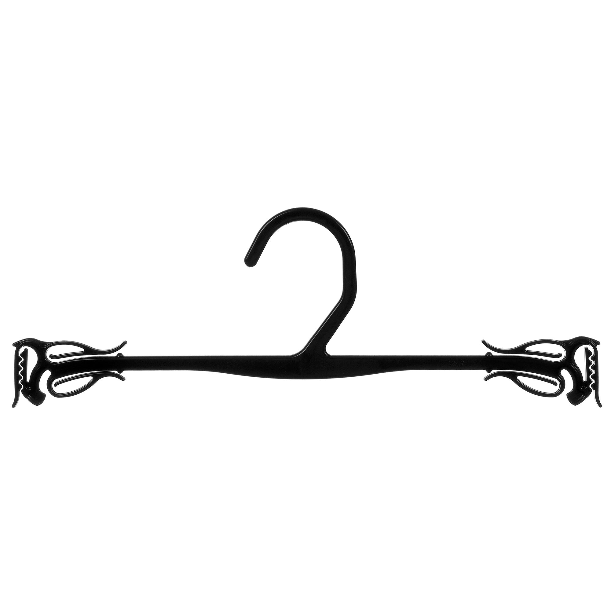 19 BLACK PLASTIC CONCAVE SUITE HANGER — The Industry Supply Store